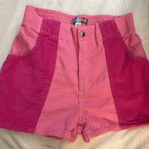 Urban Outfitters Two-Tone Pink Corduroy High Waist Shorts size 26